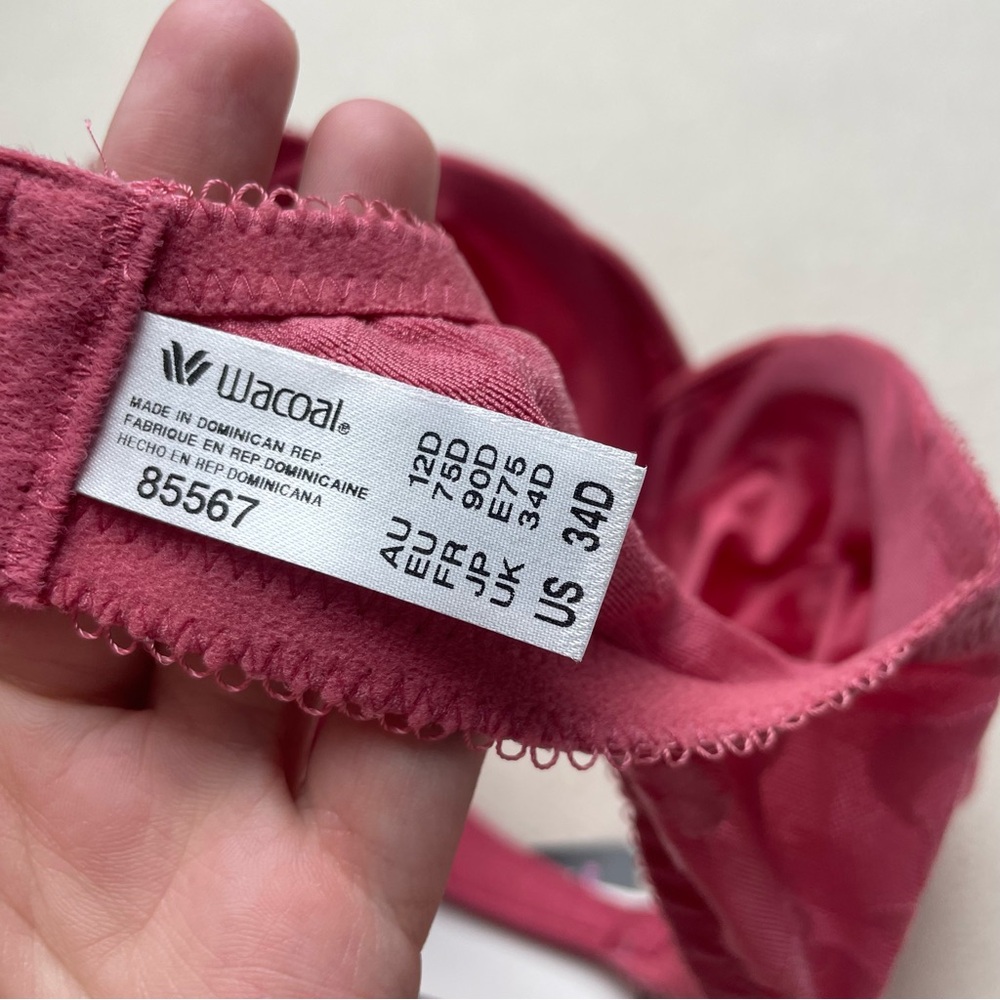 NWT New Wacoal Rose Wine Pink Floral Awareness Underwire Bra - Picture 6 of 6